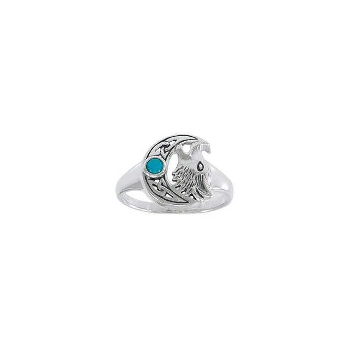 Celtic Moon Wolf Ring TRI1543