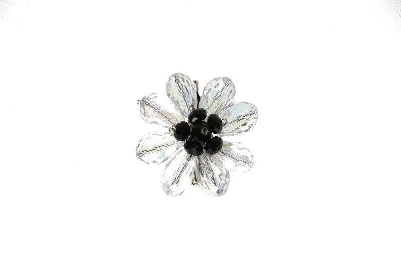 Flower Brooch Black Center