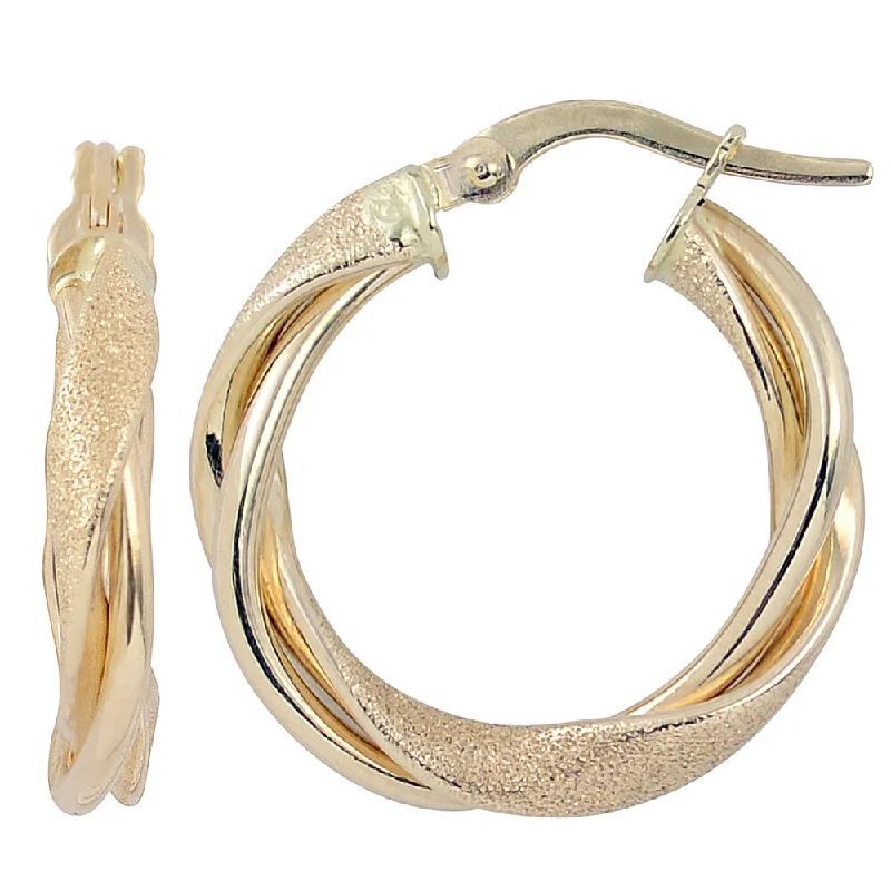 Fremada 10k Yellow Gold Twisted Hoop Earrings