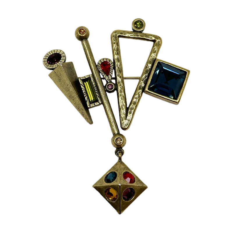 Patricia Locke Five Card Flush Brooch in Gold Multi