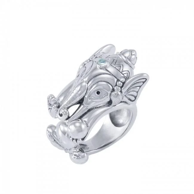 Om Ganesh Silver Ring TRI1647