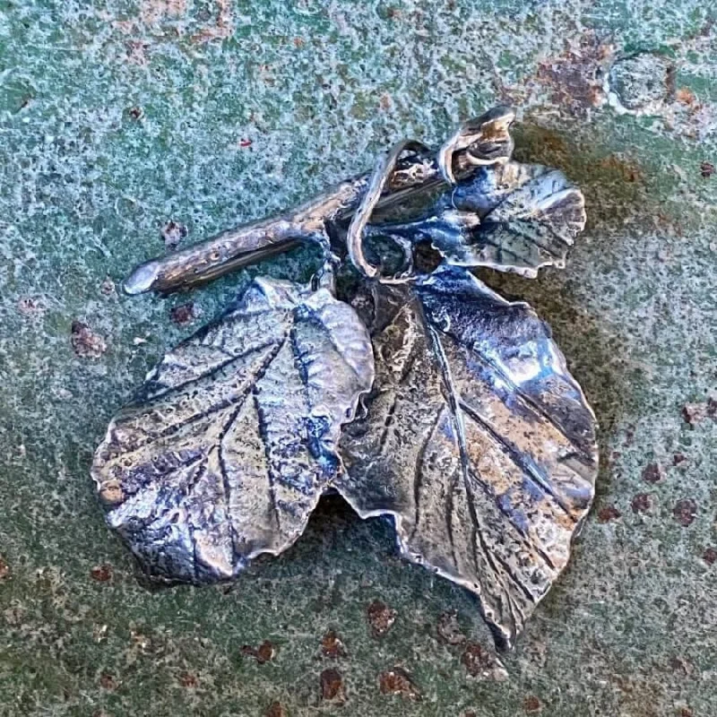 Dancraft Sterling Silver Leaf Design Brooch 1960