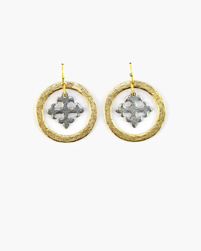 Maltese Cross Hoop Earring (ER130)