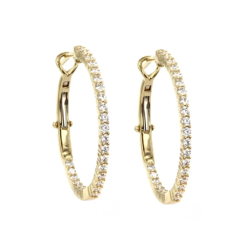 1.09 ctw Diamond 0.90" Inside-Out Hoop Earrings