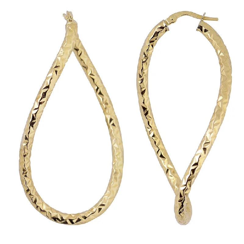 Fremada Italian 14k Yellow Gold Bold Oval Hoop Earrings, 2"