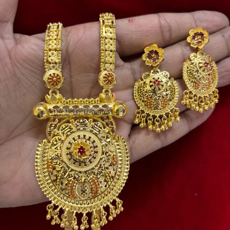 Pari Art Jewellery Forming Gold Long Necklace Set