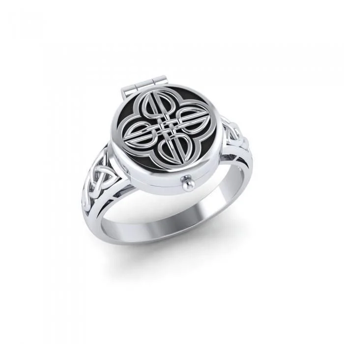 Celtic Knotwork Silver Poison Ring TR1638