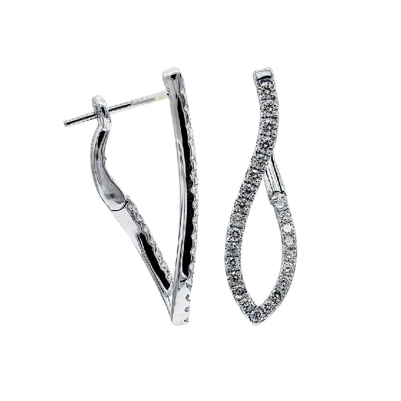 0.68 ctw Diamond Curvy Hoop Earrings