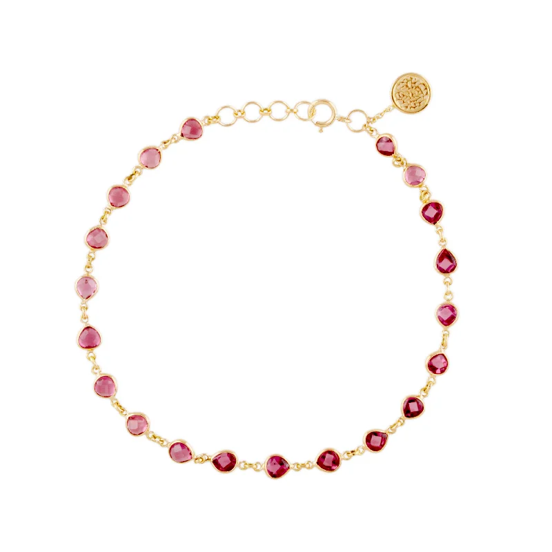 Rhodolite Tabiz Shape Bracelet In 18K Yellow Gold