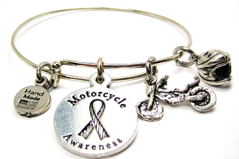 Motorcycle Awareness Bangle Bracelet