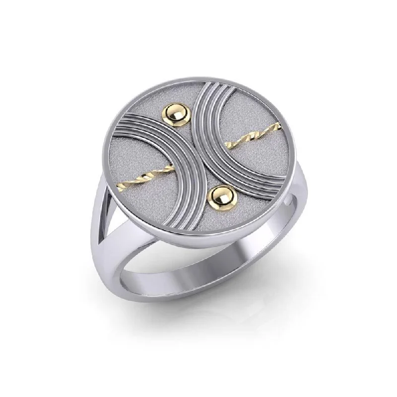 Balance Sterling Silver with 14K Gold Accent Ring MRI626