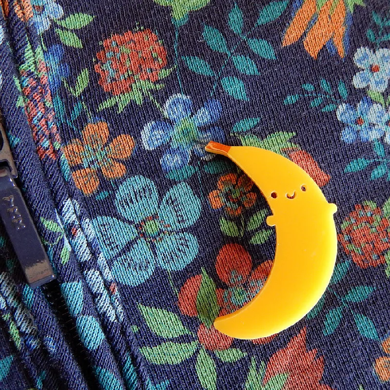 Happy Banana Kawaii Acrylic Brooch