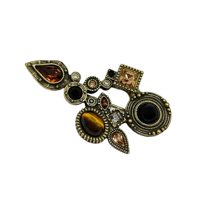 Patricia Locke Renaissance Cluster Brooch in Gold Winter Sahara