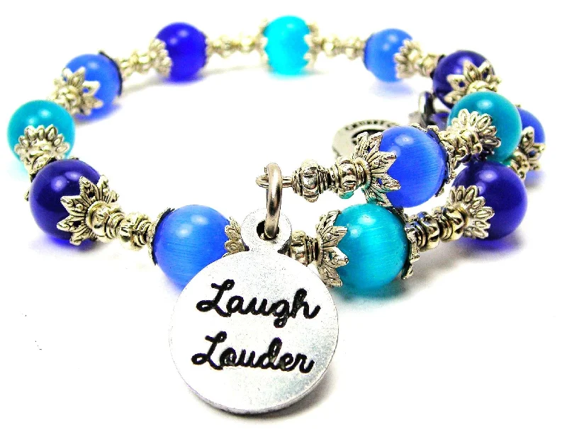 Laugh Louder Cat's Eye Beaded Wrap Bracelet