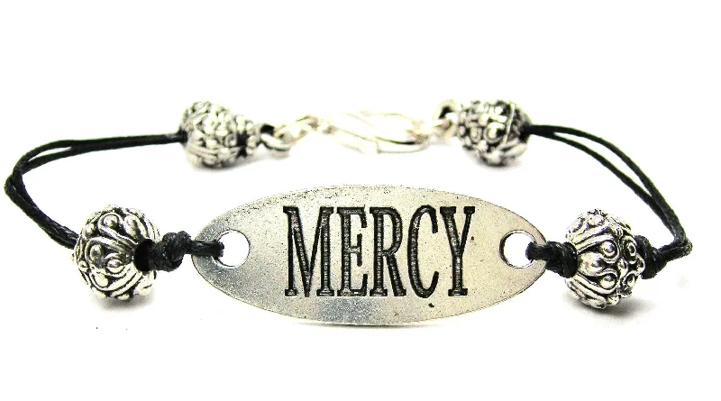 Mercy Black Cord Connector Bracelet