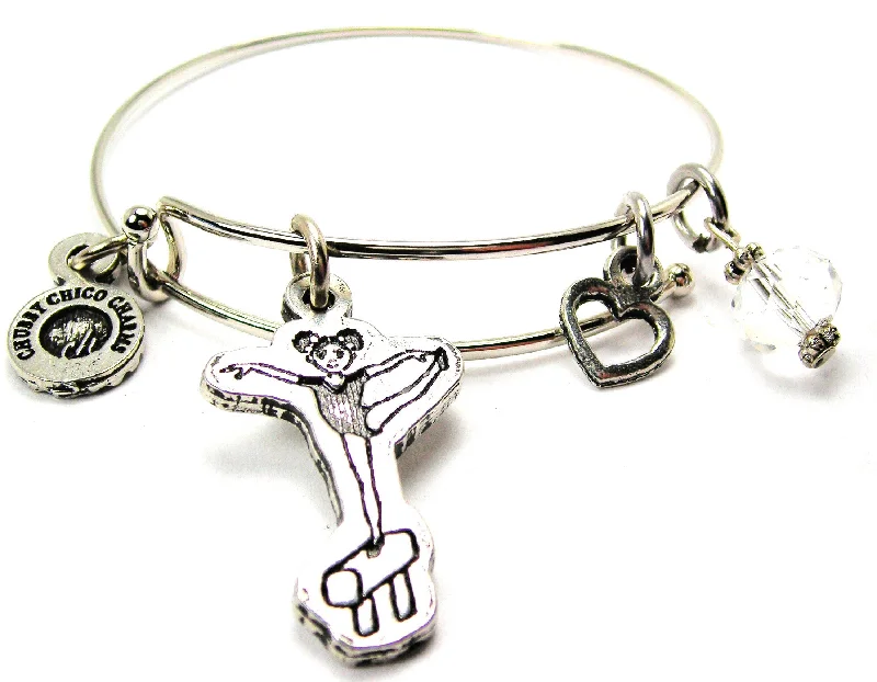 African American Gymnast On Beam Bangle Bracelet