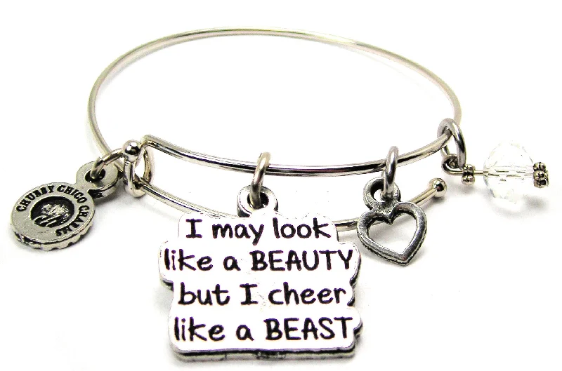 I May Look Like A Beauty But I Cheer Like A Beast Bangle Bracelet