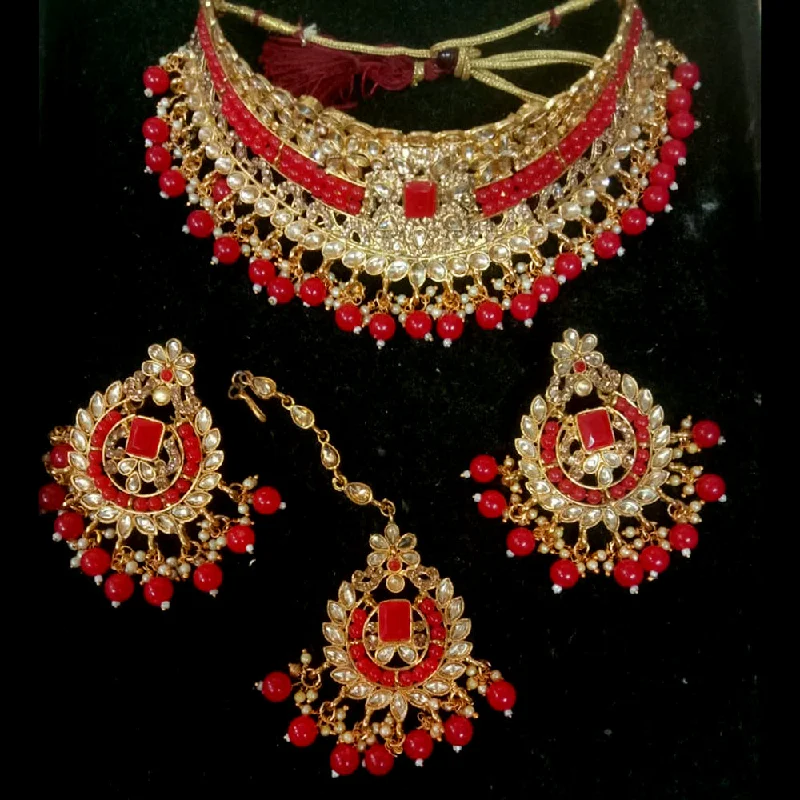 Neetu Art Gold Plated Crystal Stone Choker Necklace Set