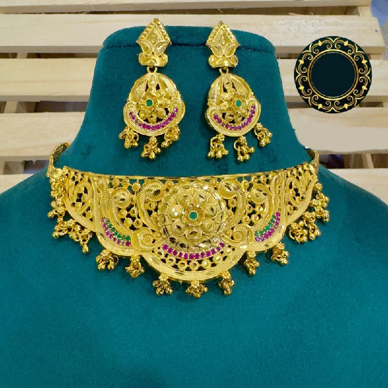 Siara Collections Forming Gold Plated Choker Necklace Set